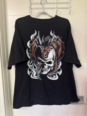 90s Single Stitch Rock Eagle Dragon Skull Graphic T-Shirt